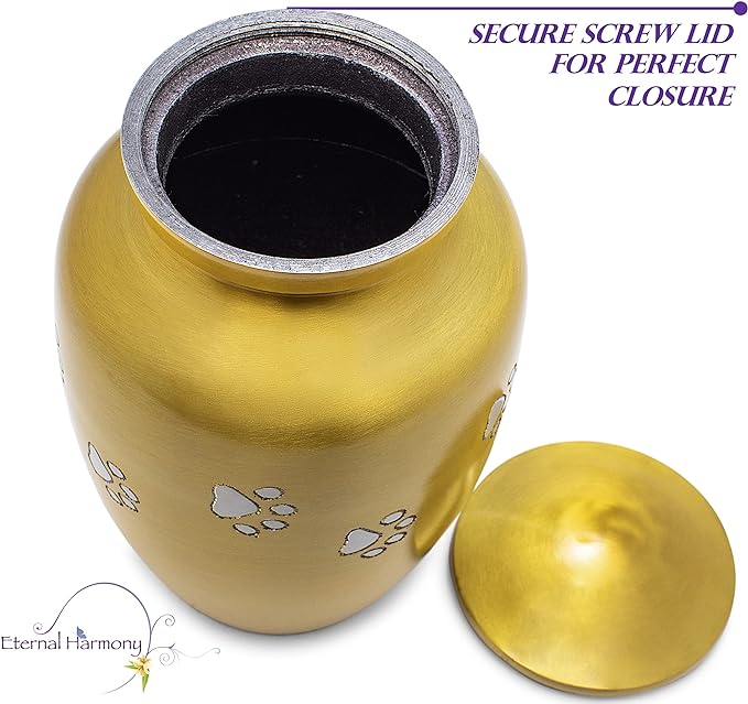 Dogs and Cats Urn with Beautiful Velvet Bag (Copper, Medium)
