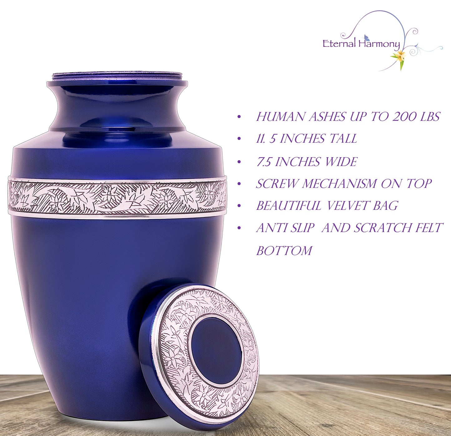 Adult Urn in Eternity Navy Blue