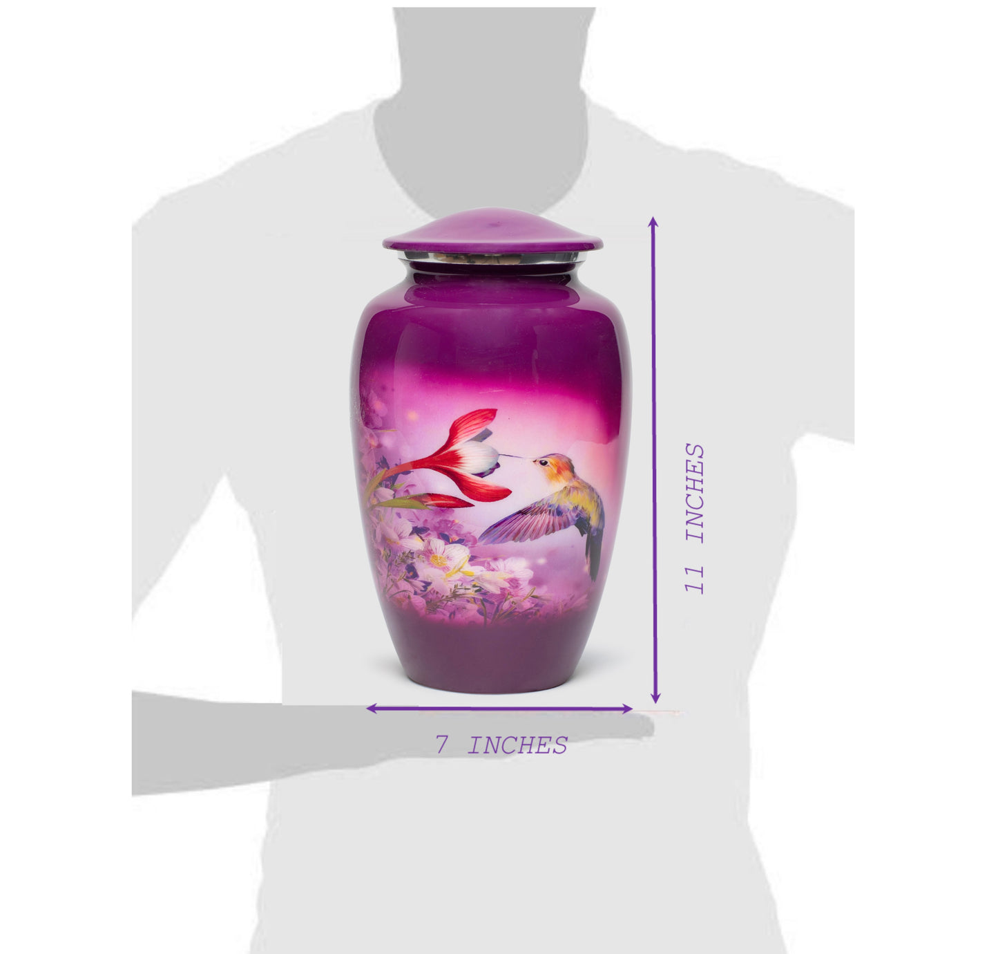 Adult Urn Large in Pruple hbird