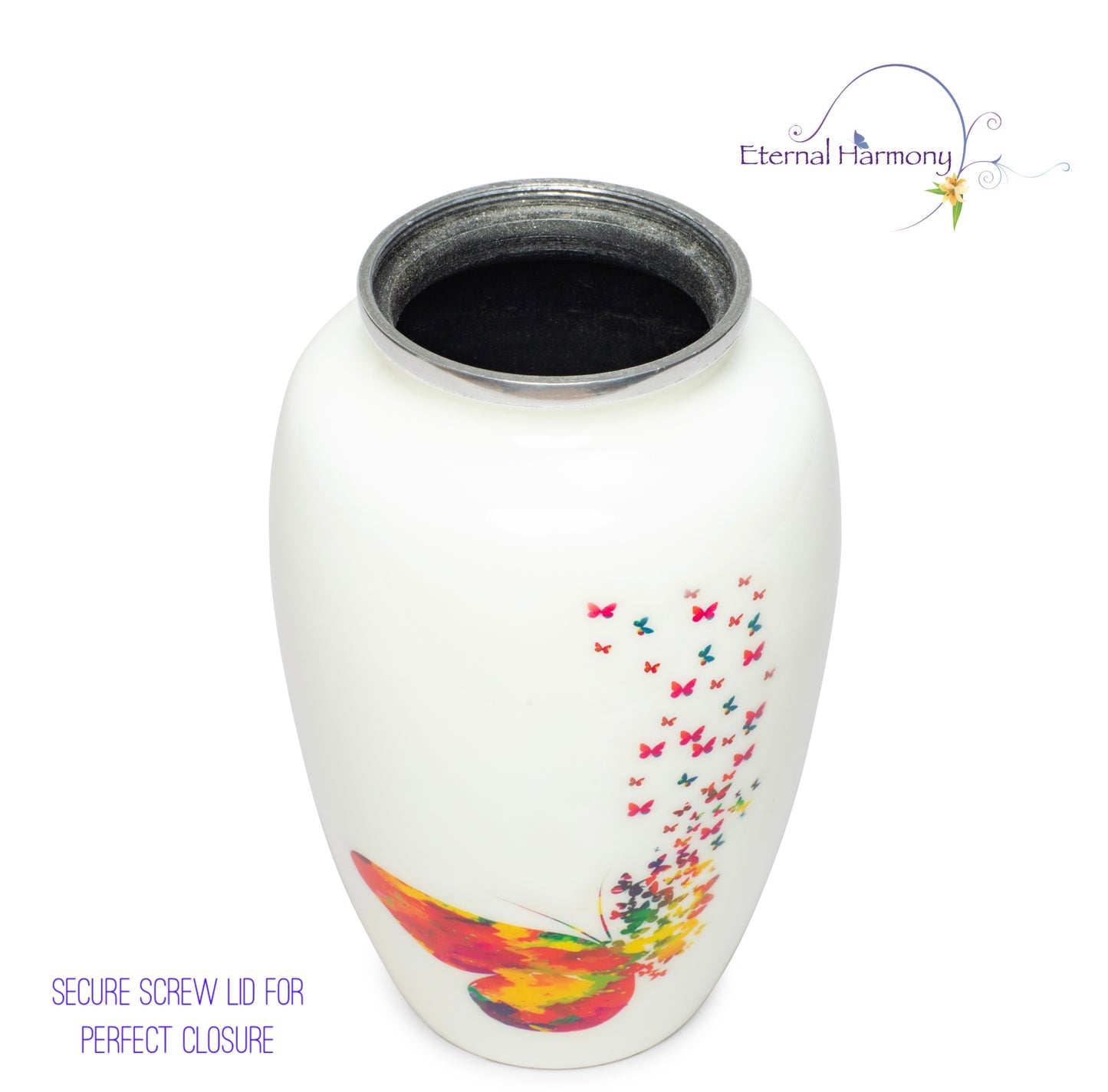 Adult Urn Large in White Mariposa