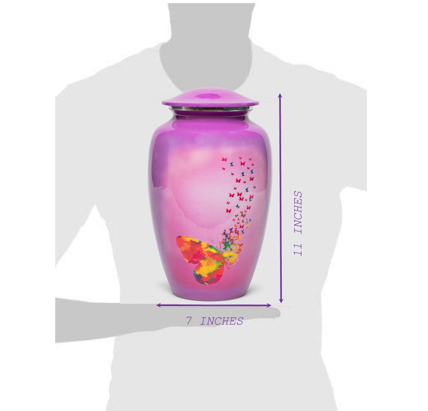 Adult Urn Large in Purple Mariposa