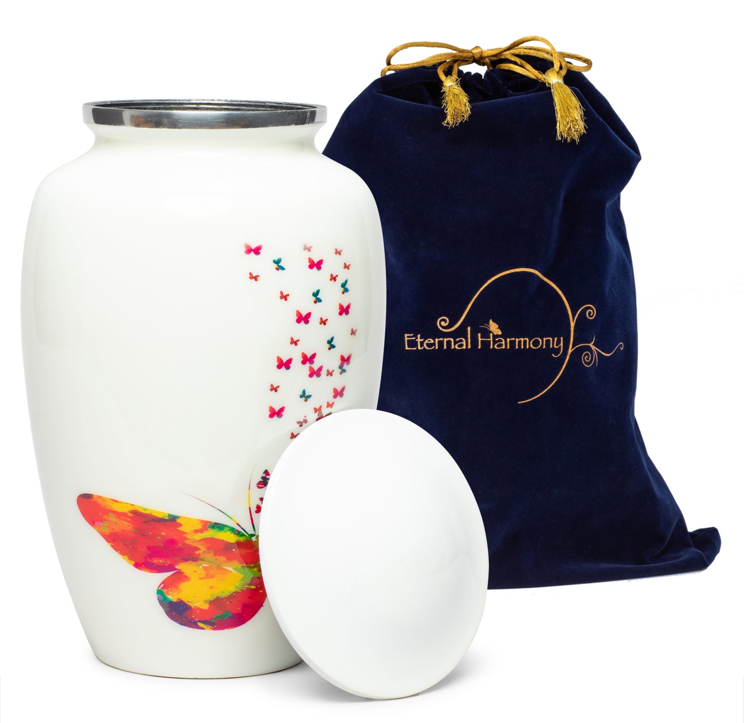 Adult Urn Large in White Mariposa