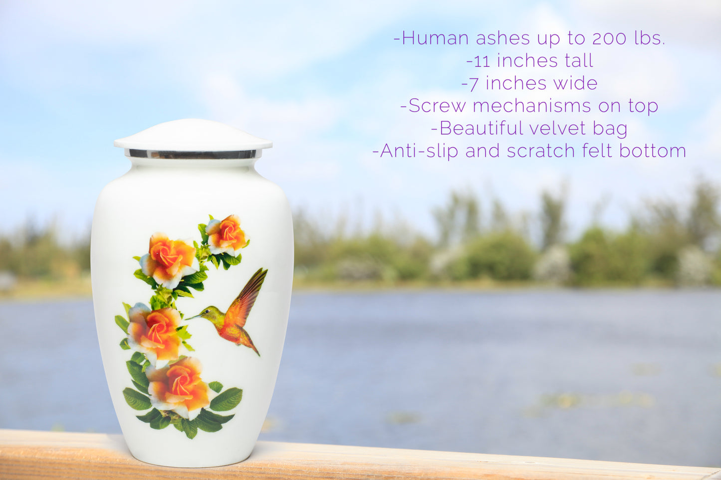 Adult Urn Large in White hbird
