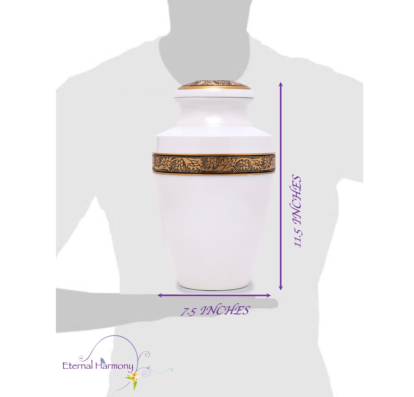 Adult Urn in Eternity Pearl Gold