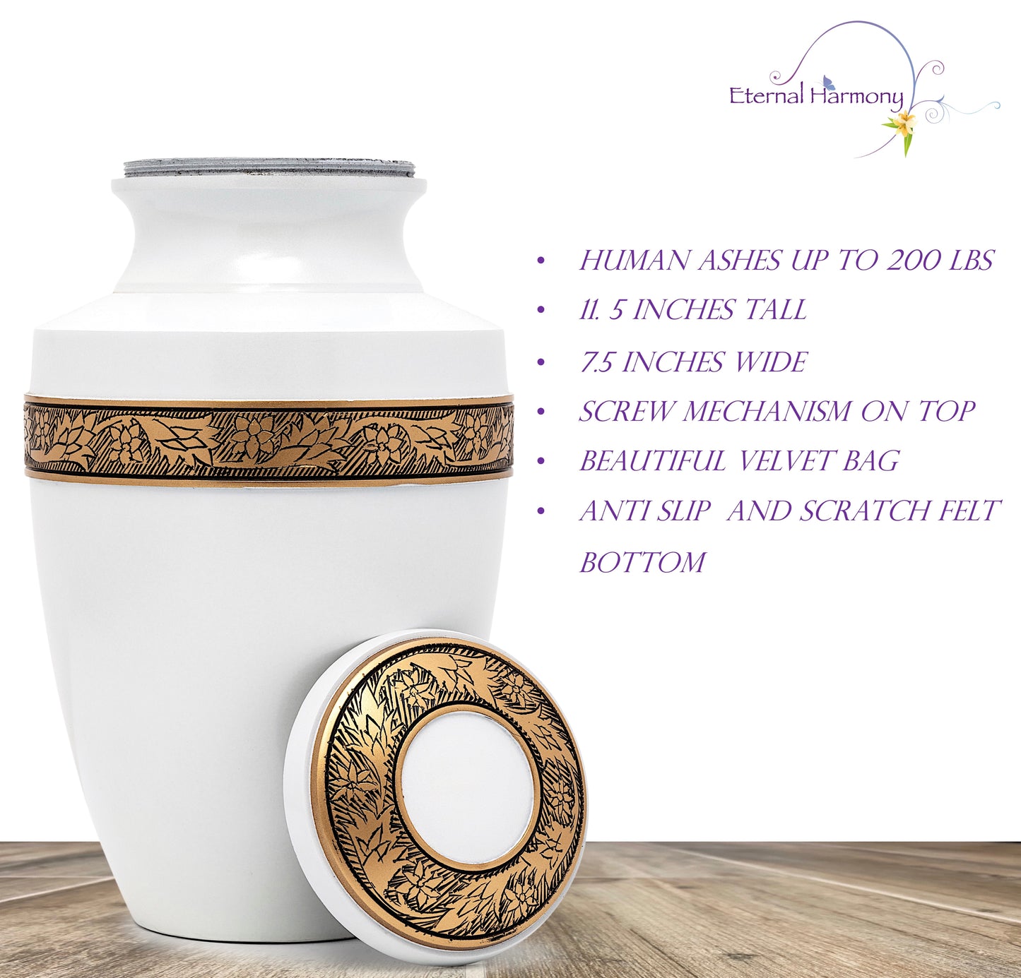 Adult Urn in Eternity Pearl Gold