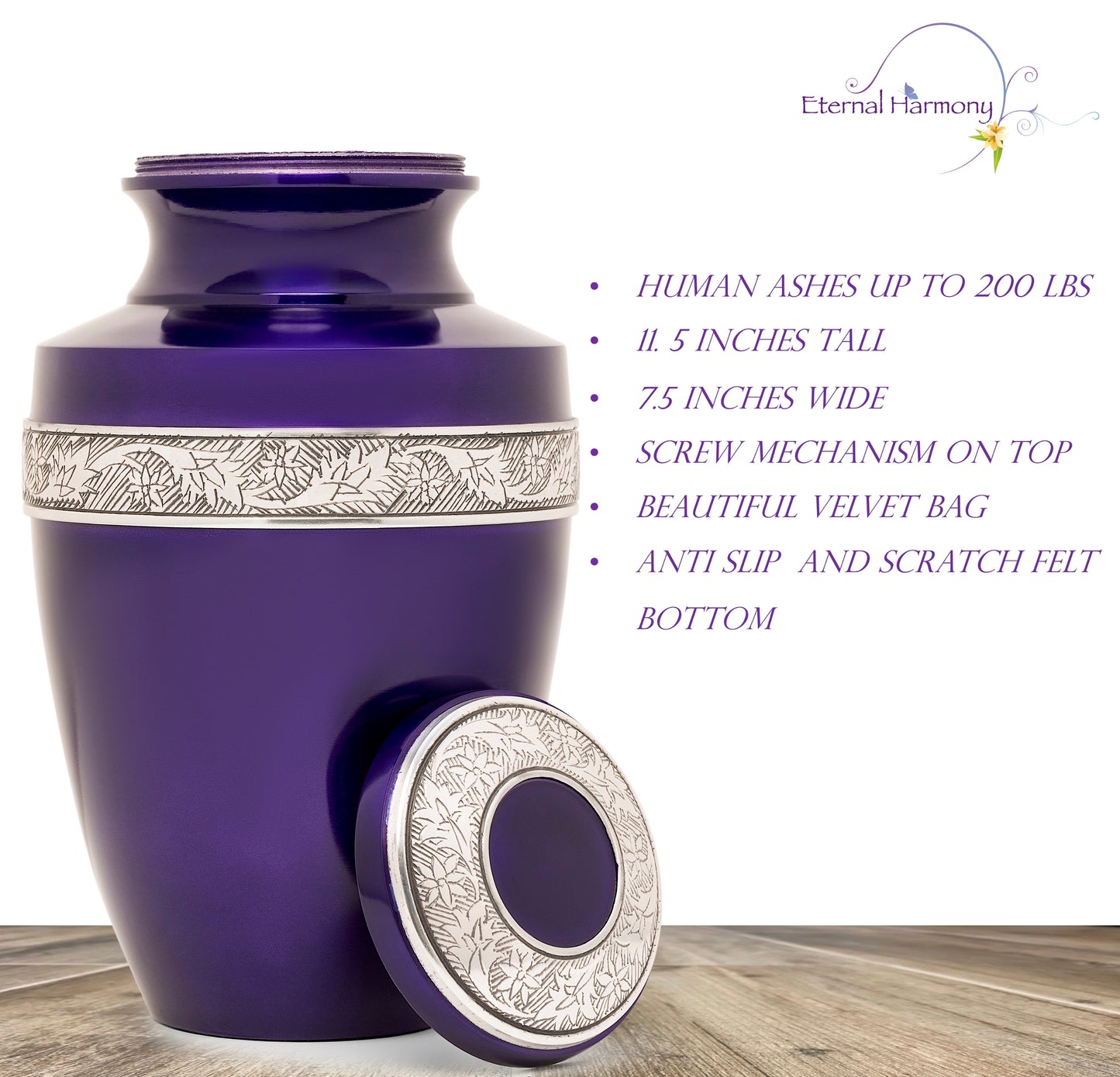 Adult Urn in Eternity Purple