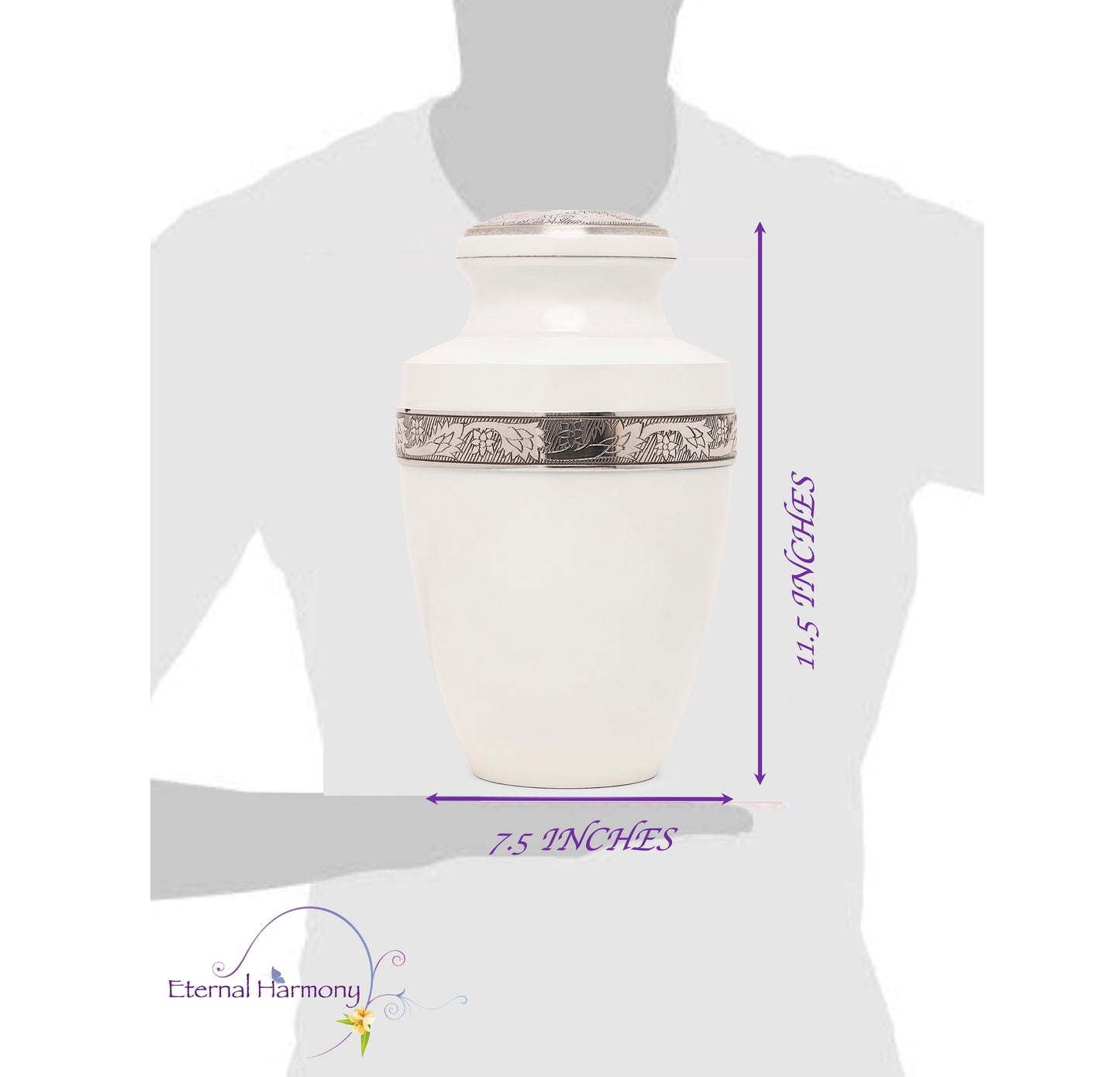 Adult Urn in Eternity Pearl Silver