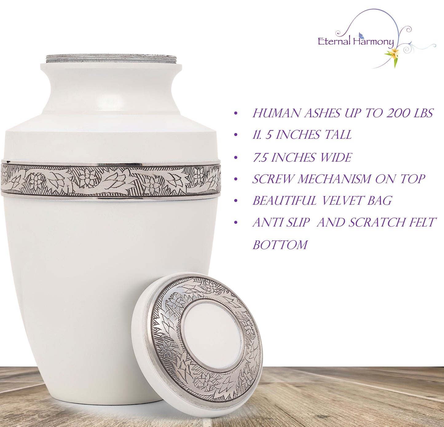 Adult Urn in Eternity Pearl Silver