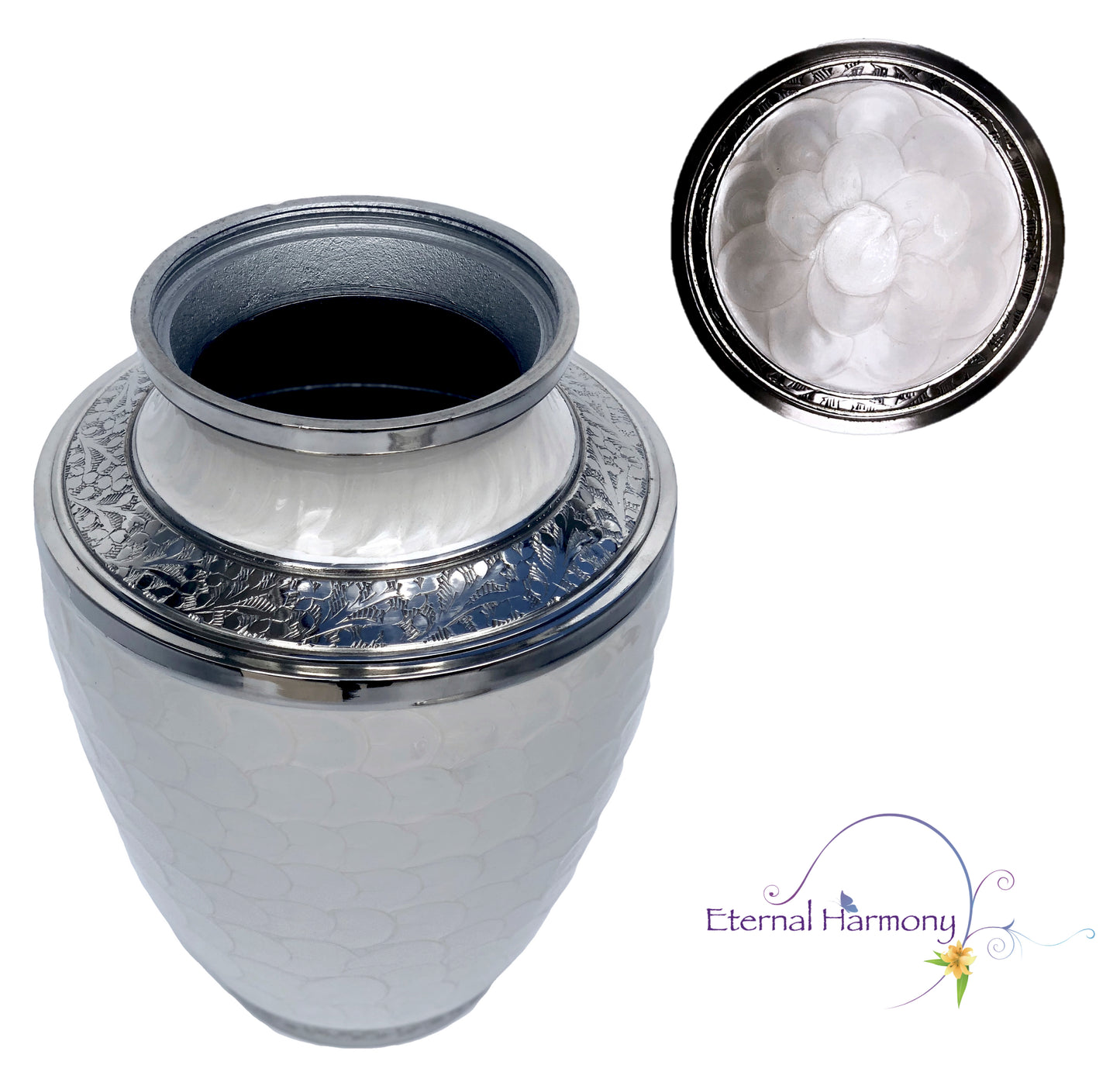 Adult Urn in White Pearl