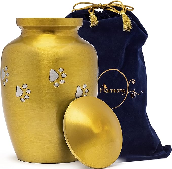 Dogs and Cats Urn with Beautiful Velvet Bag (Copper, 8 Inches)