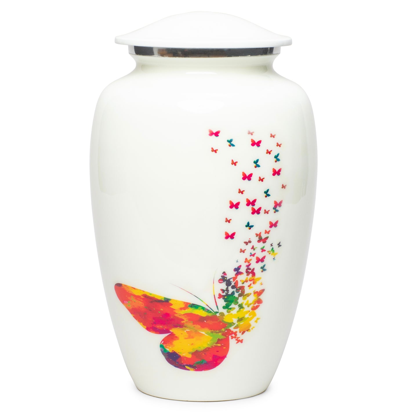 Adult Urn Large in White Mariposa