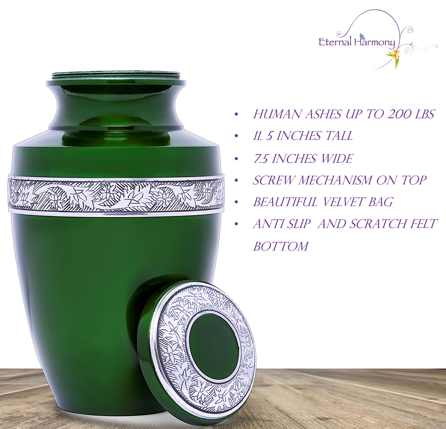 Adult Urn in Eternity Green