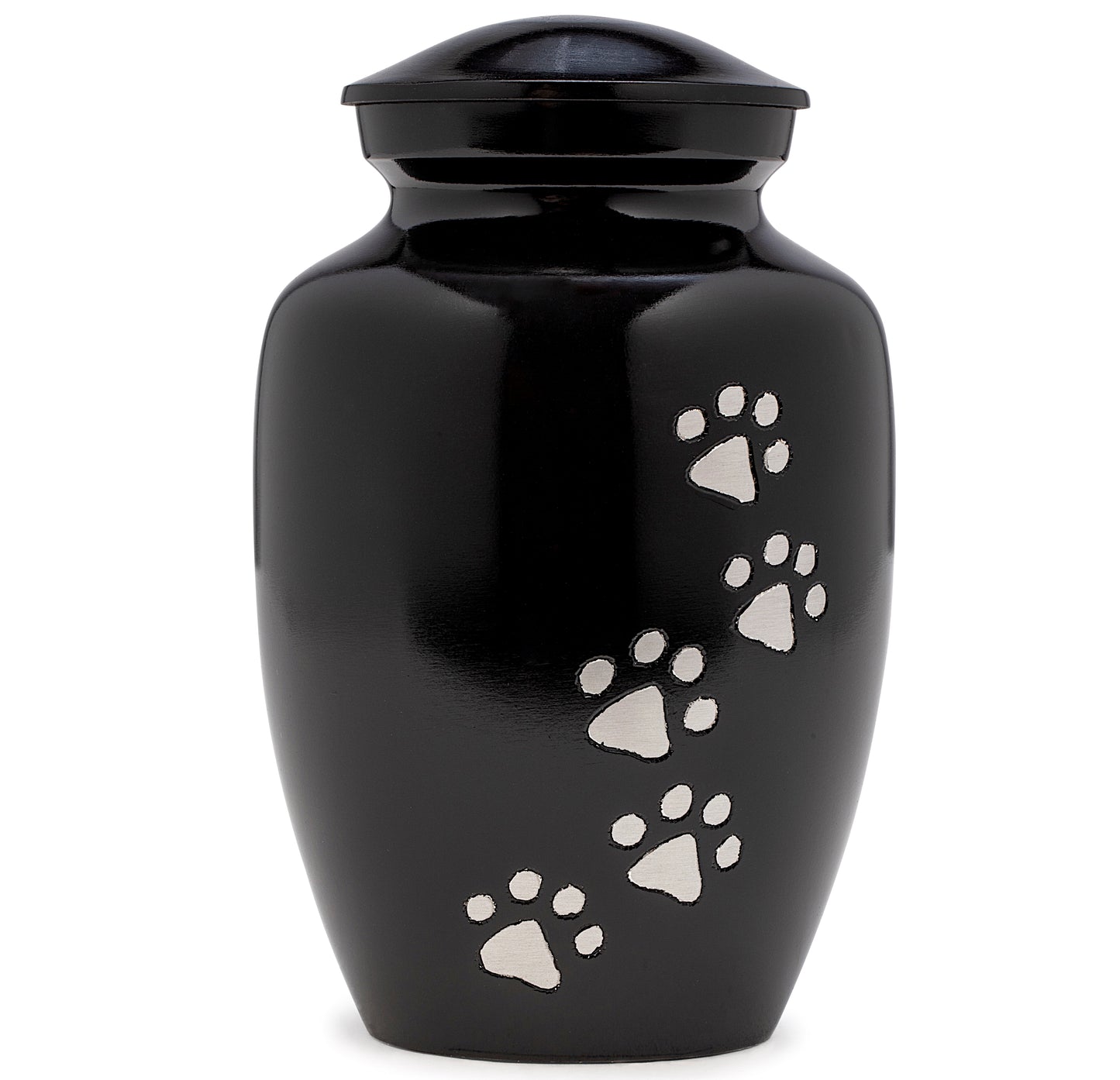 Dogs and Cat Urns with Beautiful Velvet Bag (Black, 8 Inches)