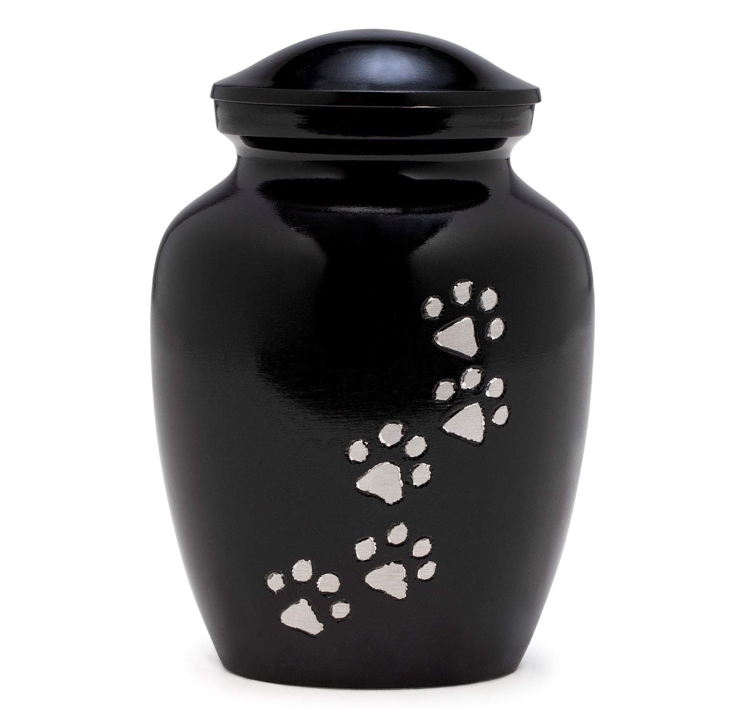 Dogs and Cat Urns with Beautiful Velvet Bag (Black, 6 Inches)