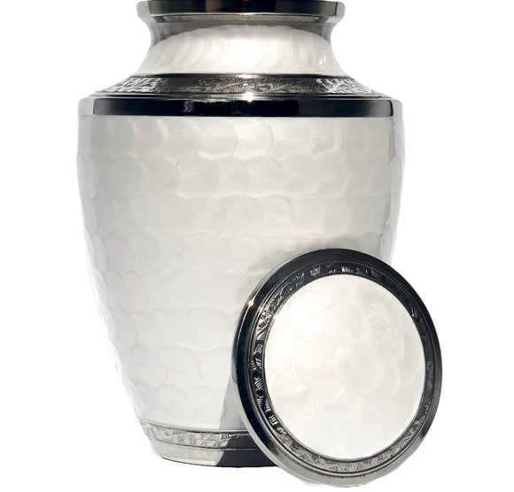 Adult Urn in White Pearl